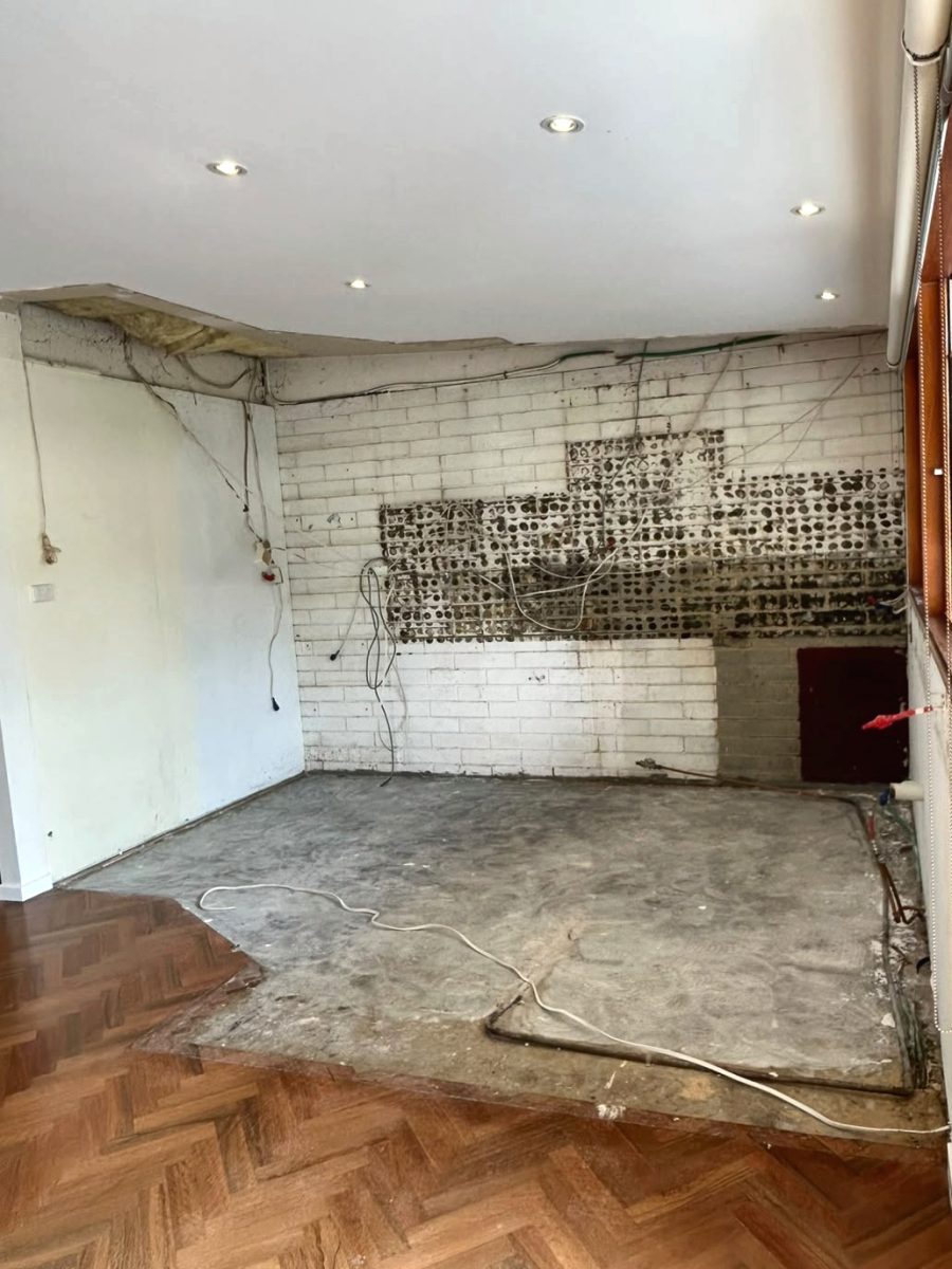 Bathroom after demolition
