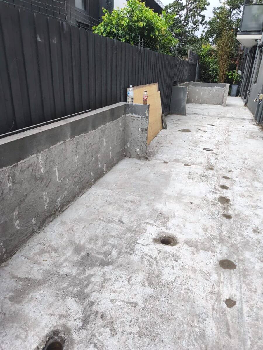 Pool area after demolition